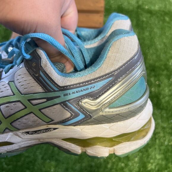 Asics Gel-Kayano 22 Women Size US 8 Running Shoes Teal Green Silver T597Q - Picture 5 of 9
